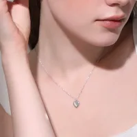 Luv-it 실버 하트 목걸이 K1806