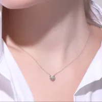 럭키유 댄싱스톤 스텔라 실버 목걸이 N0135