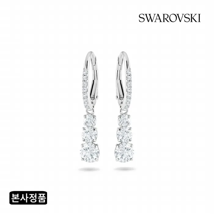 [스와로브스키/본사정품] Stilla Attract 로듐 드롭 귀걸이 5416155
